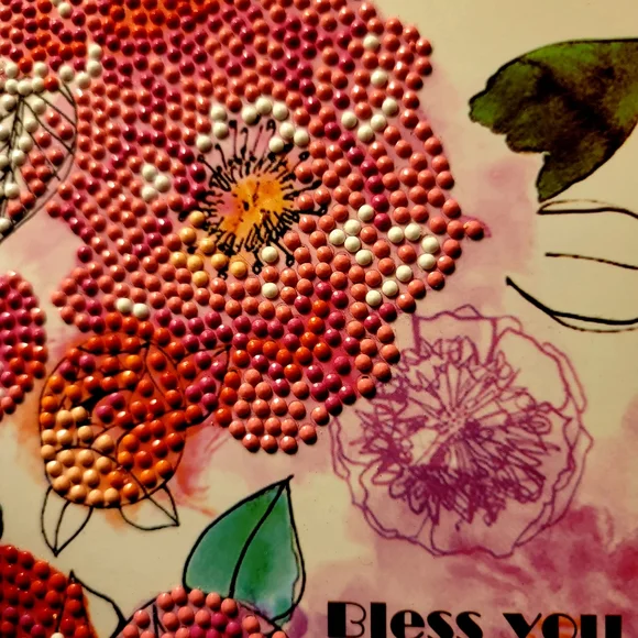 Bless You Flower Card Floral Pink Red Yellow White - Picture 4 of 6